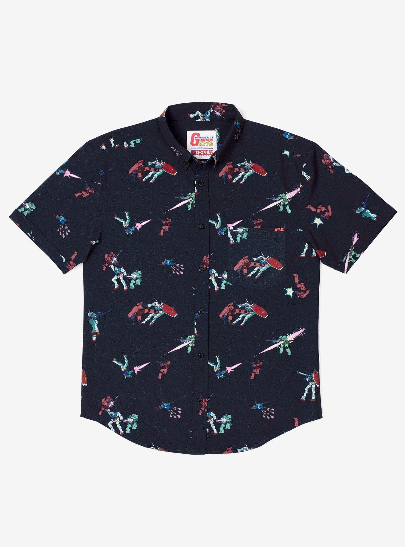 RSVLTS Gundam "Amuro vs. Char" Button-Up Shirt, BLACK, hi-res