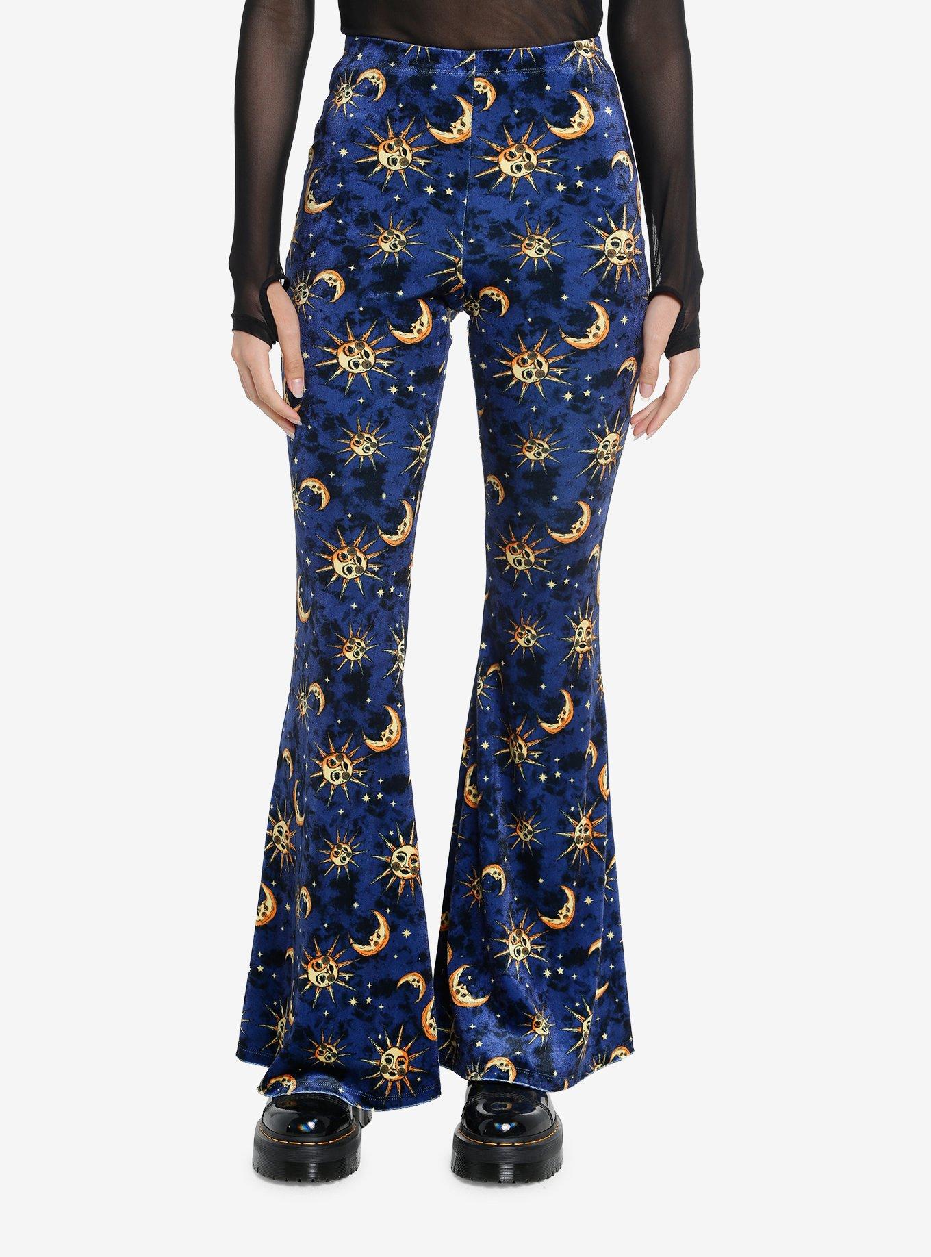 Celestial Velvet Bell Bottom Leggings, , hi-res