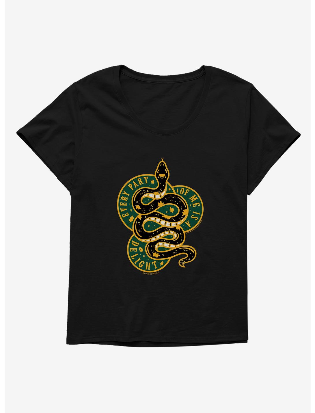 The Cruel Prince Sinister Enchantment Collection: Snake Delight Womens T-Shirt Plus Size , BLACK, hi-res