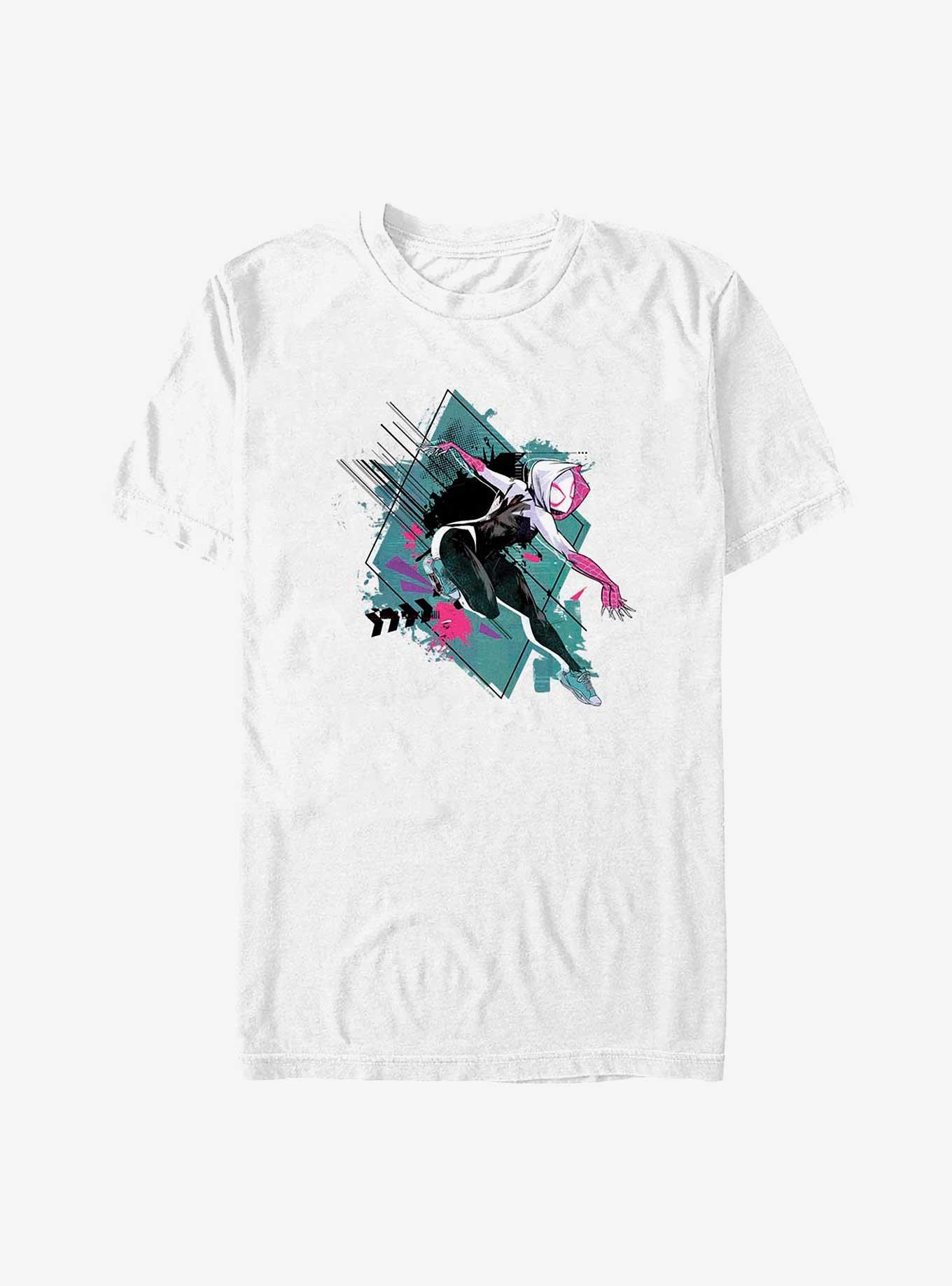 Marvel Spider-Man: Across the Spider-Verse Spider-Gwen In Action Extra Soft T-Shirt, WHITE, hi-res