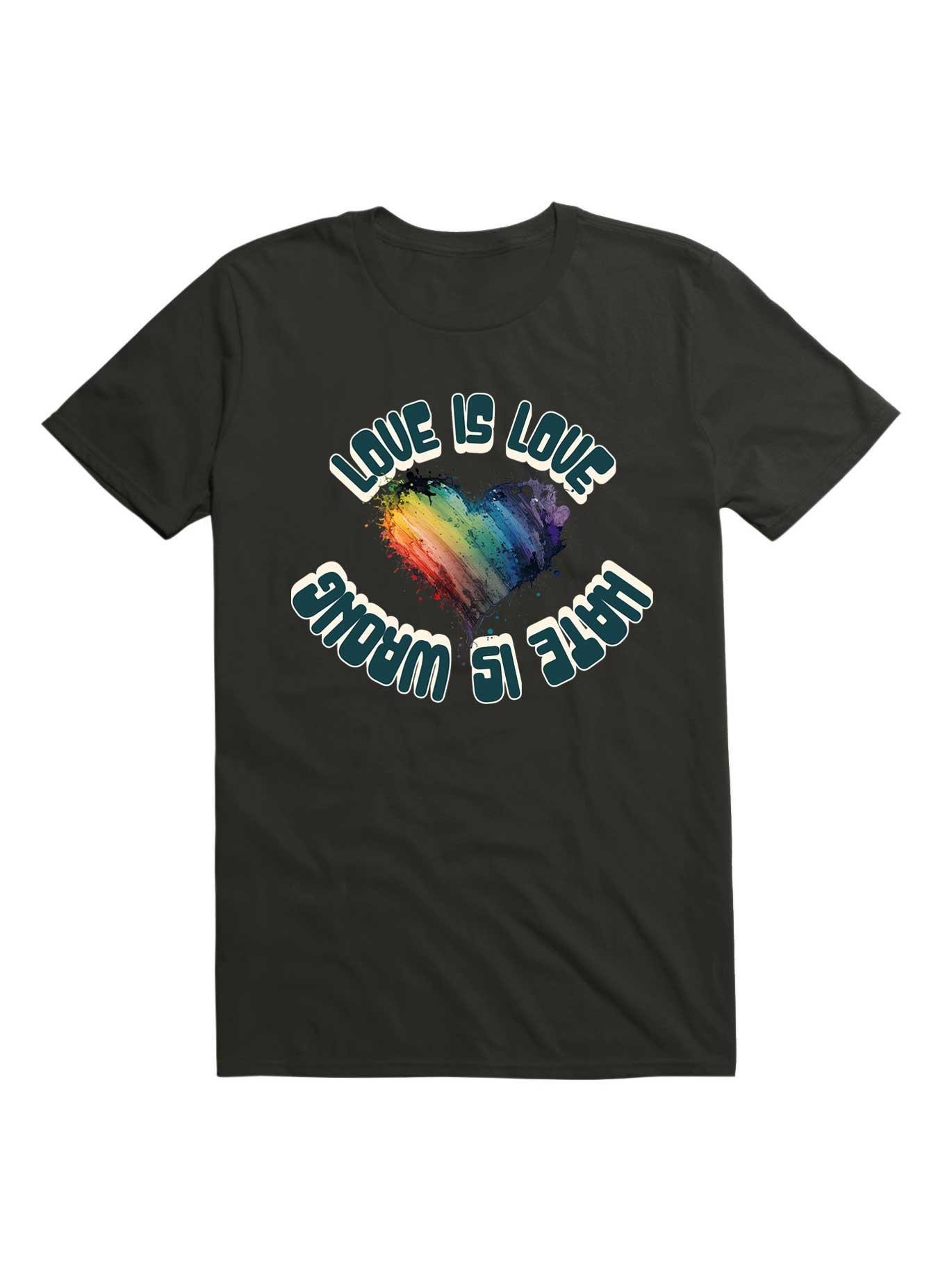 Love Is Love Hate Is Wrong T-Shirt, BLACK, hi-res