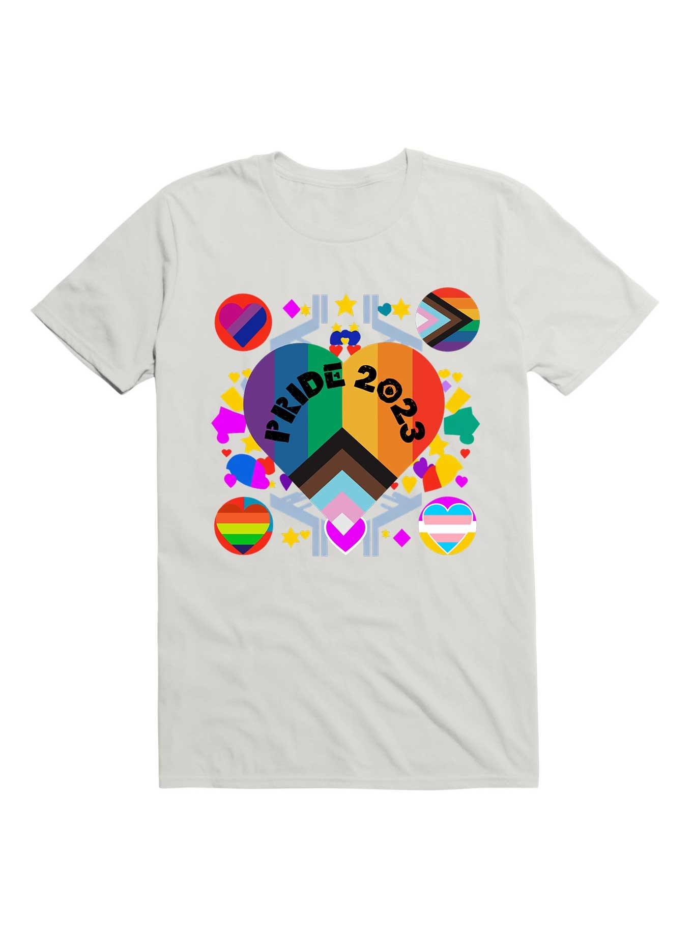 Colorful Pride 2023 Design: Celebrating Diversity with LGBT Pride Flags T-Shirt, WHITE, hi-res