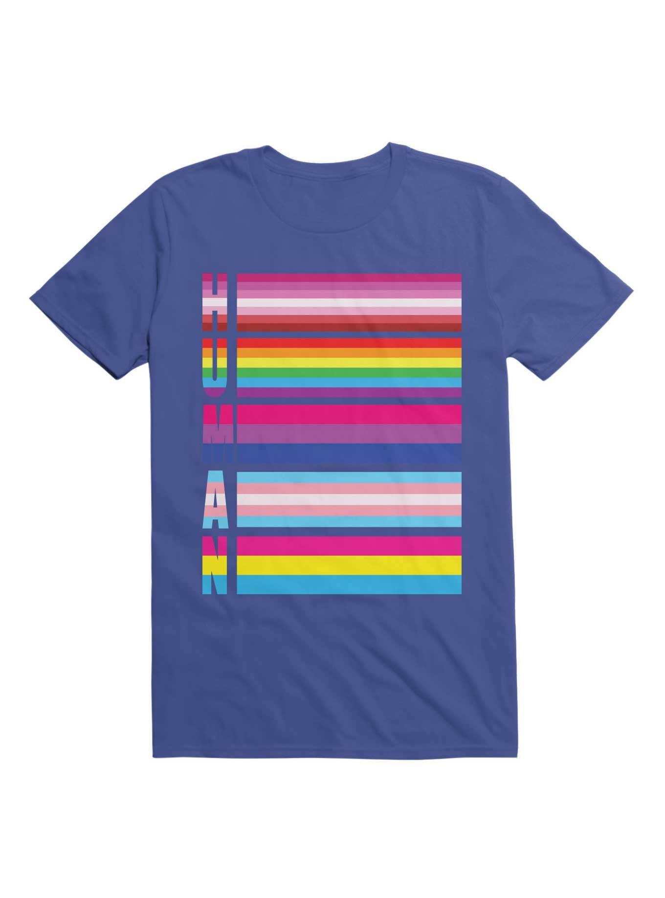 Human LGBT Flags T-Shirt, ROYAL, hi-res