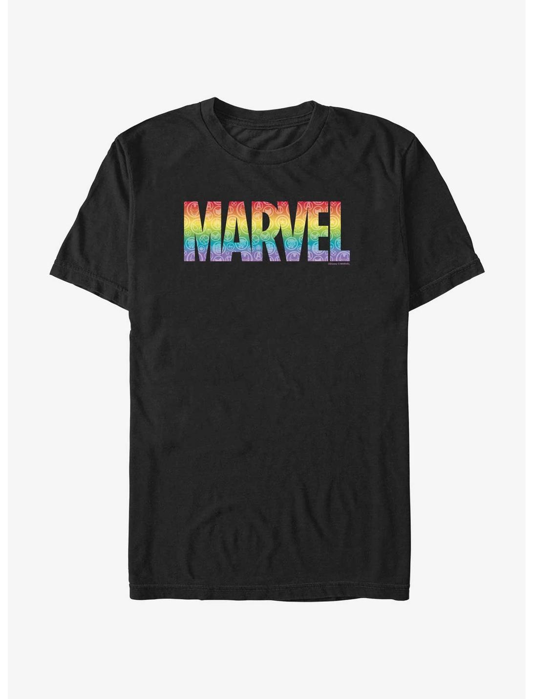 Marvel Avengers Multiple Rainbows Pride T-Shirt, BLACK, hi-res