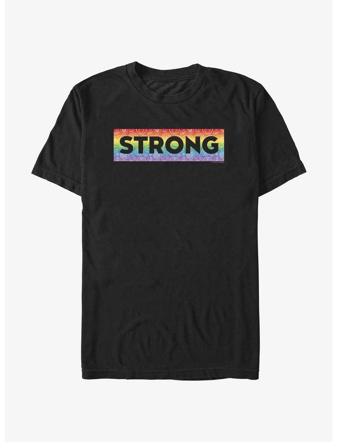 Marvel Avengers Strong Boxed Icons Pride T-Shirt, BLACK, hi-res