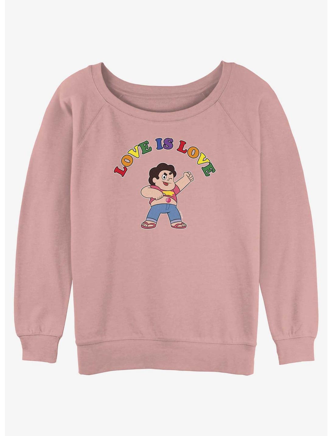 Steven Universe Love Is Love Pride Slouchy Sweatshirt, DESERTPNK, hi-res
