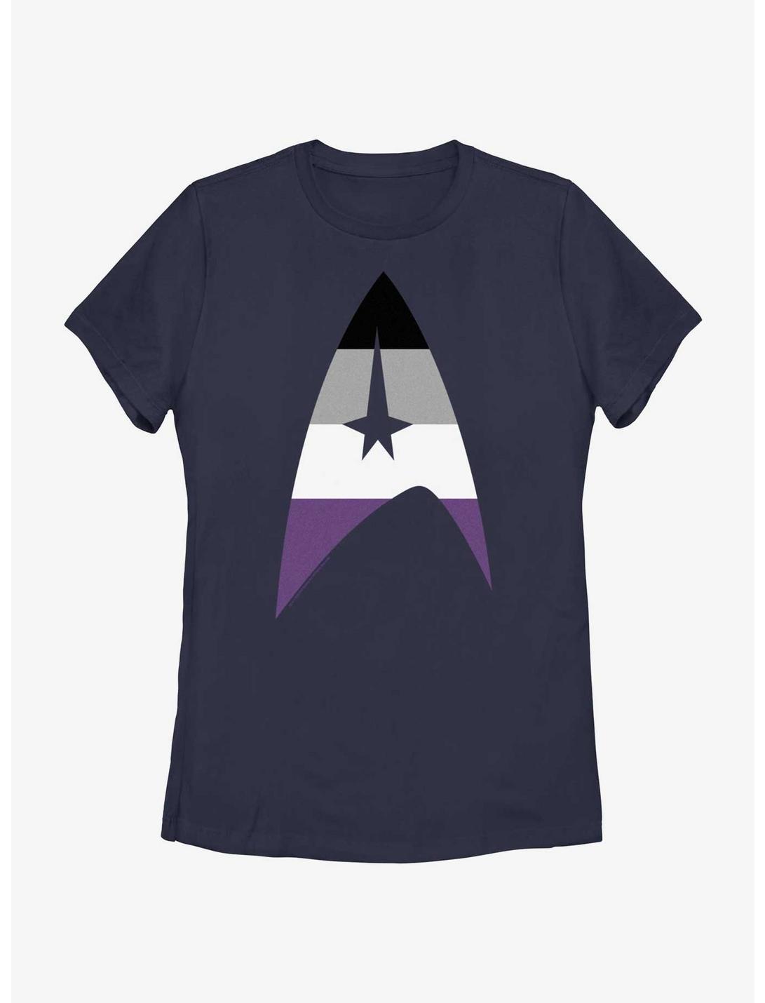 Star Trek Asexual Flag Logo Pride T-Shirt, NAVY, hi-res