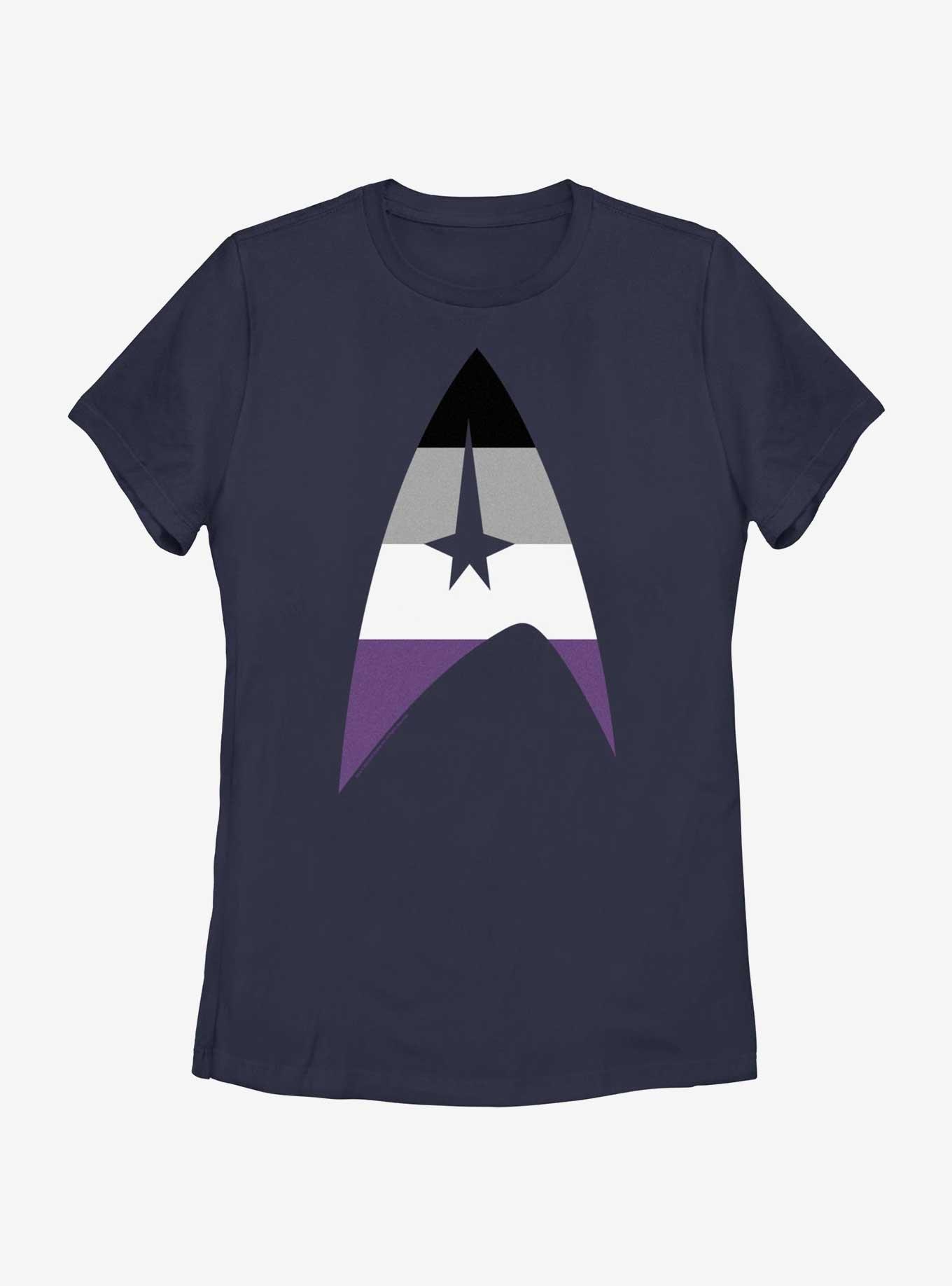 Star Trek Asexual Flag Logo Pride T-Shirt, NAVY, hi-res