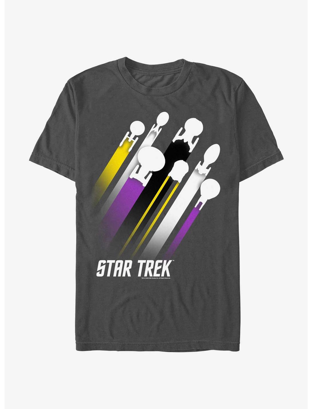 Star Trek Nonbinary Flag Streaks Pride T-Shirt, CHARCOAL, hi-res