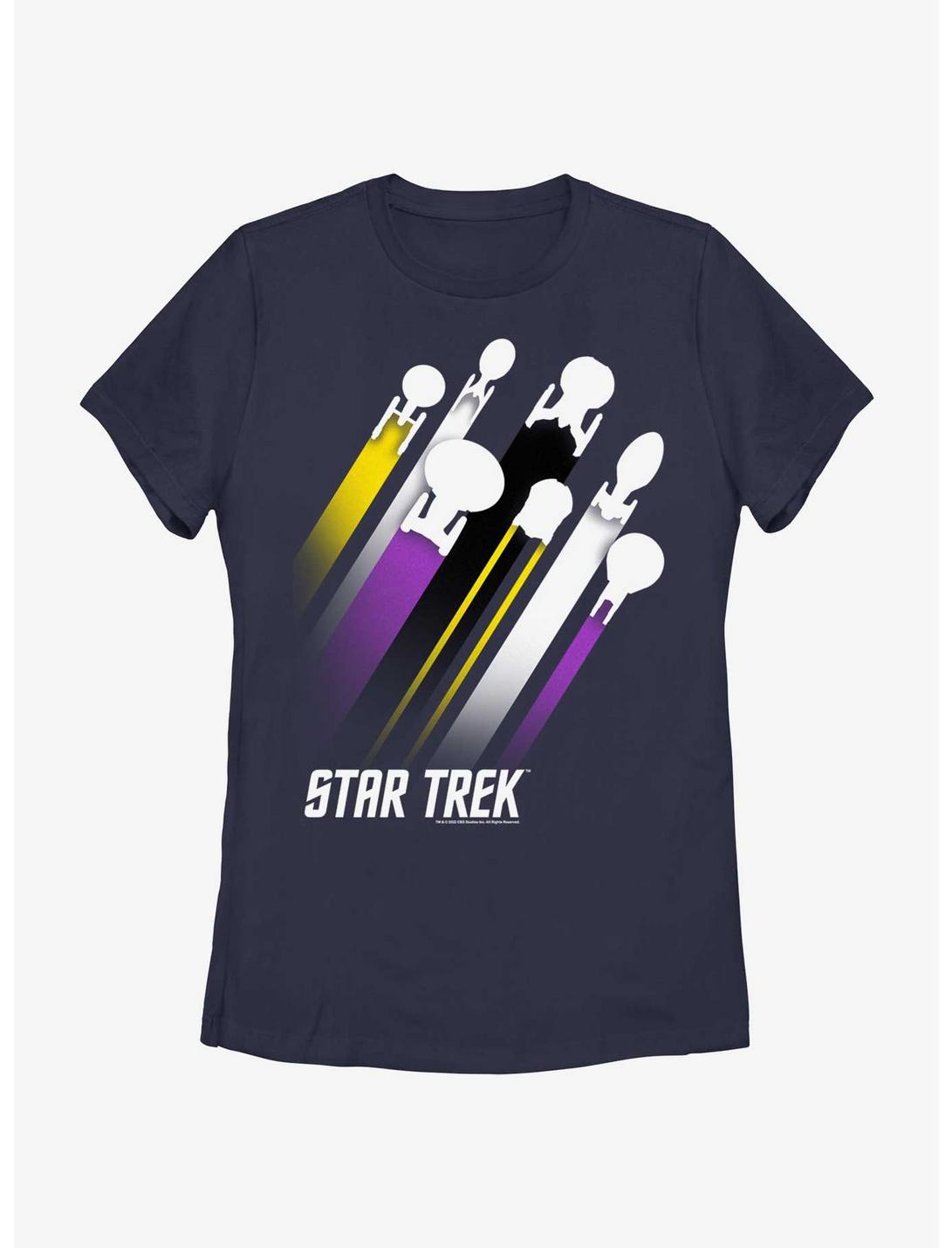 Star Trek Nonbinary Flag Streaks Pride T-Shirt, NAVY, hi-res