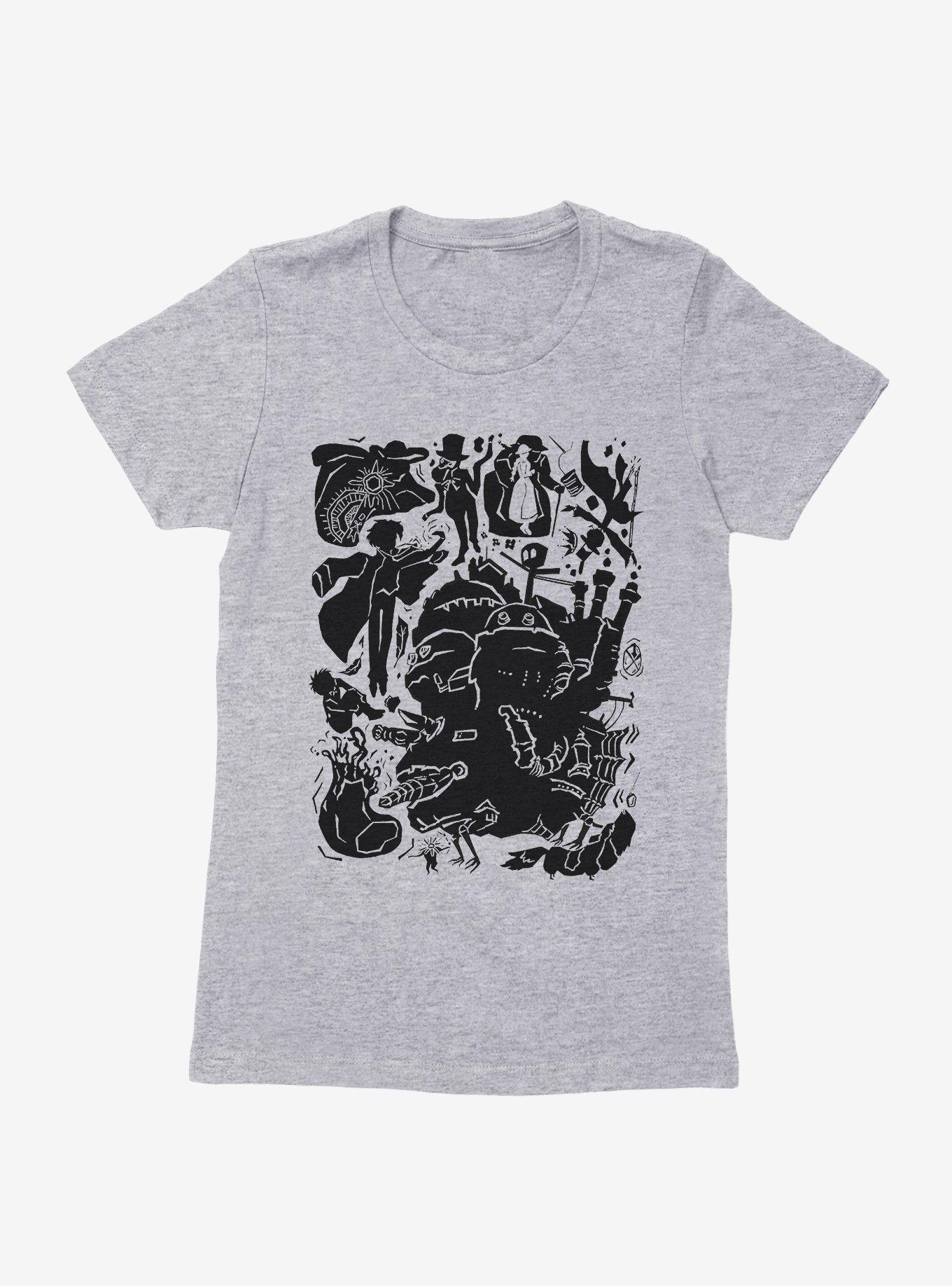 Studio Ghibli Howl's Moving Castle Icons Womens T-Shirt - GREY | BoxLunch