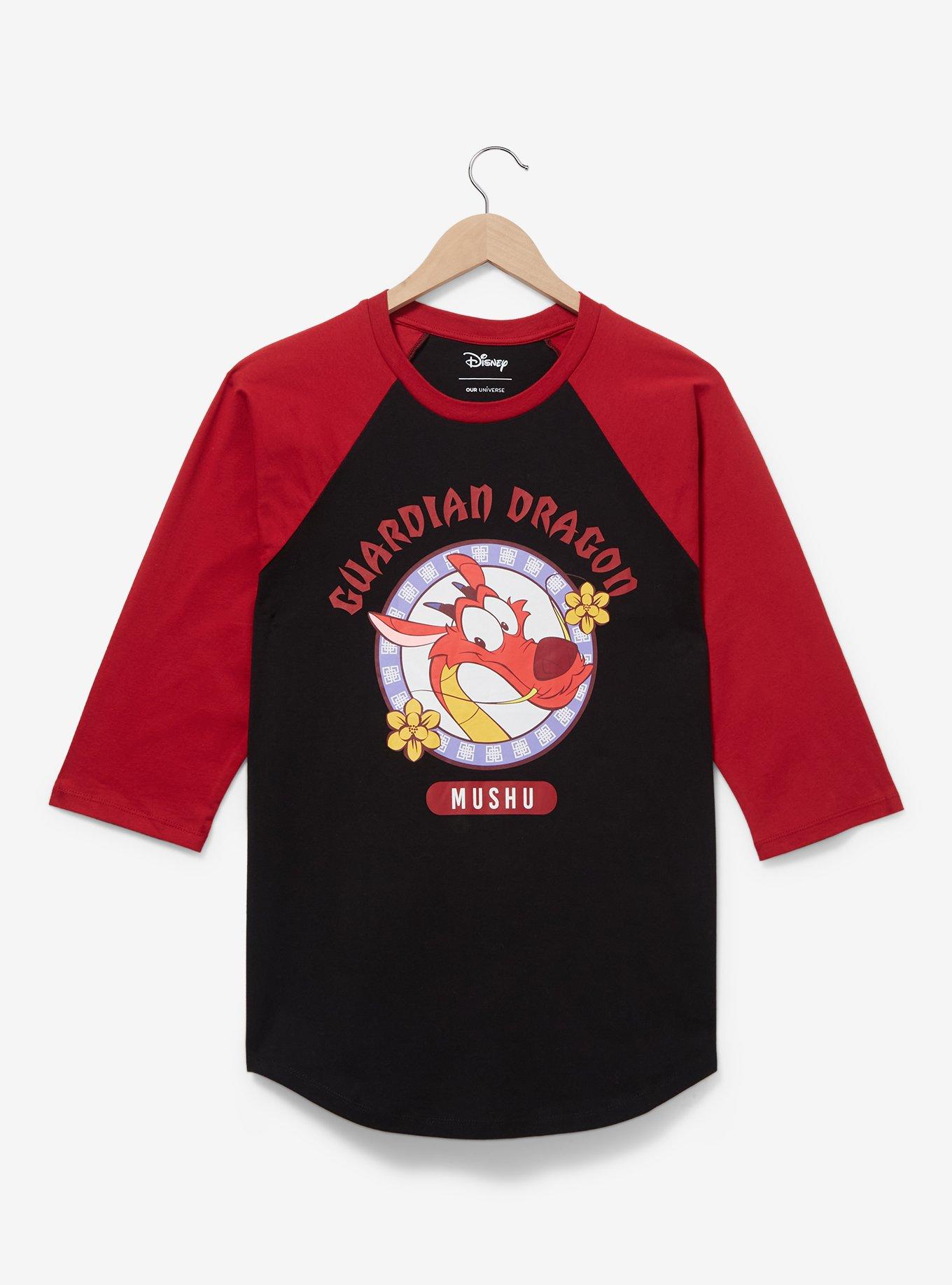 Disney Mulan Mushu Red and Black Raglan Tee BoxLunch Exclusive