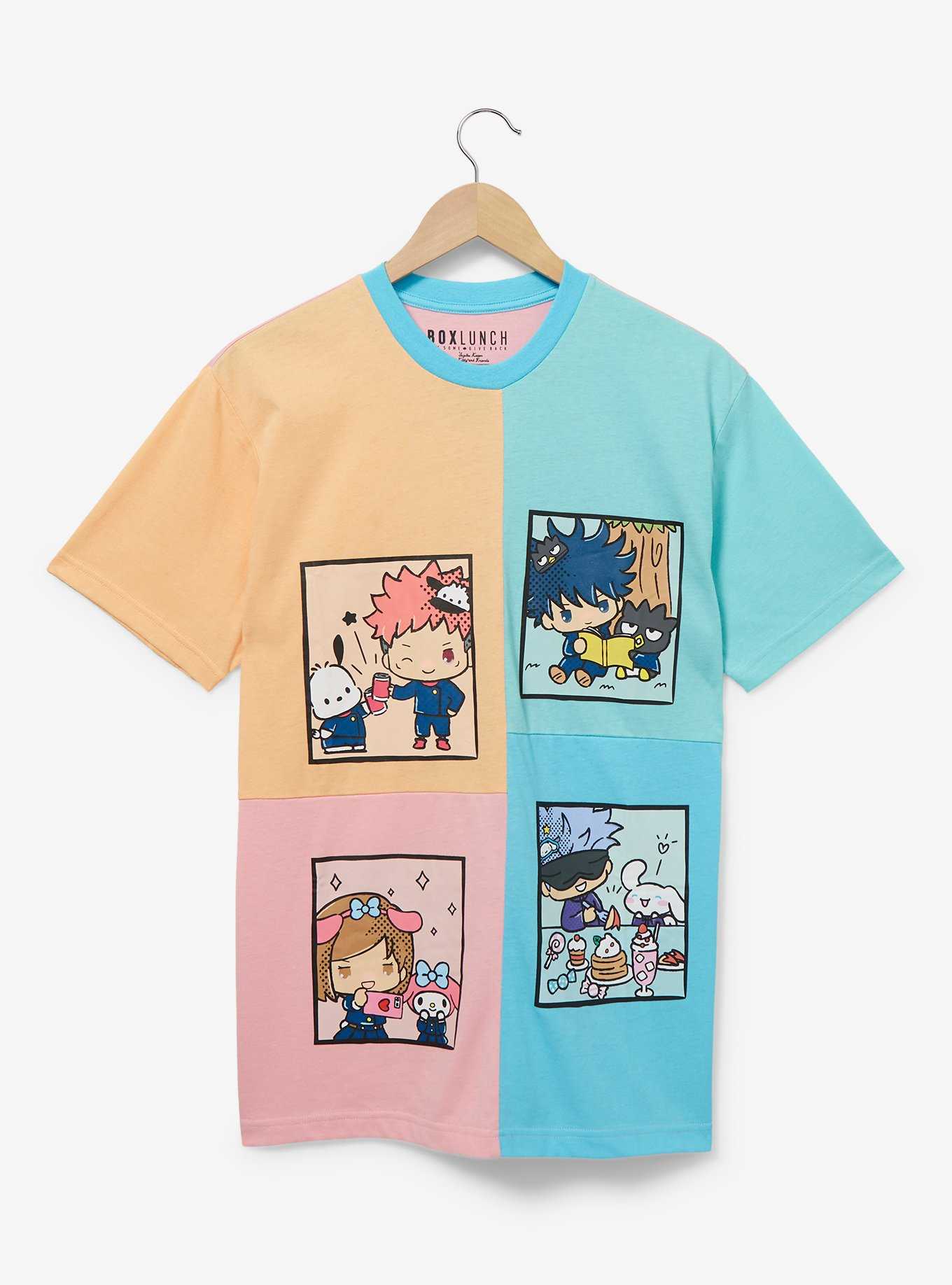 Jujutsu Kaisen x Hello Kitty and Friends Colorblock Character Portraits T-Shirt - BoxLunch Exclusive, , hi-res