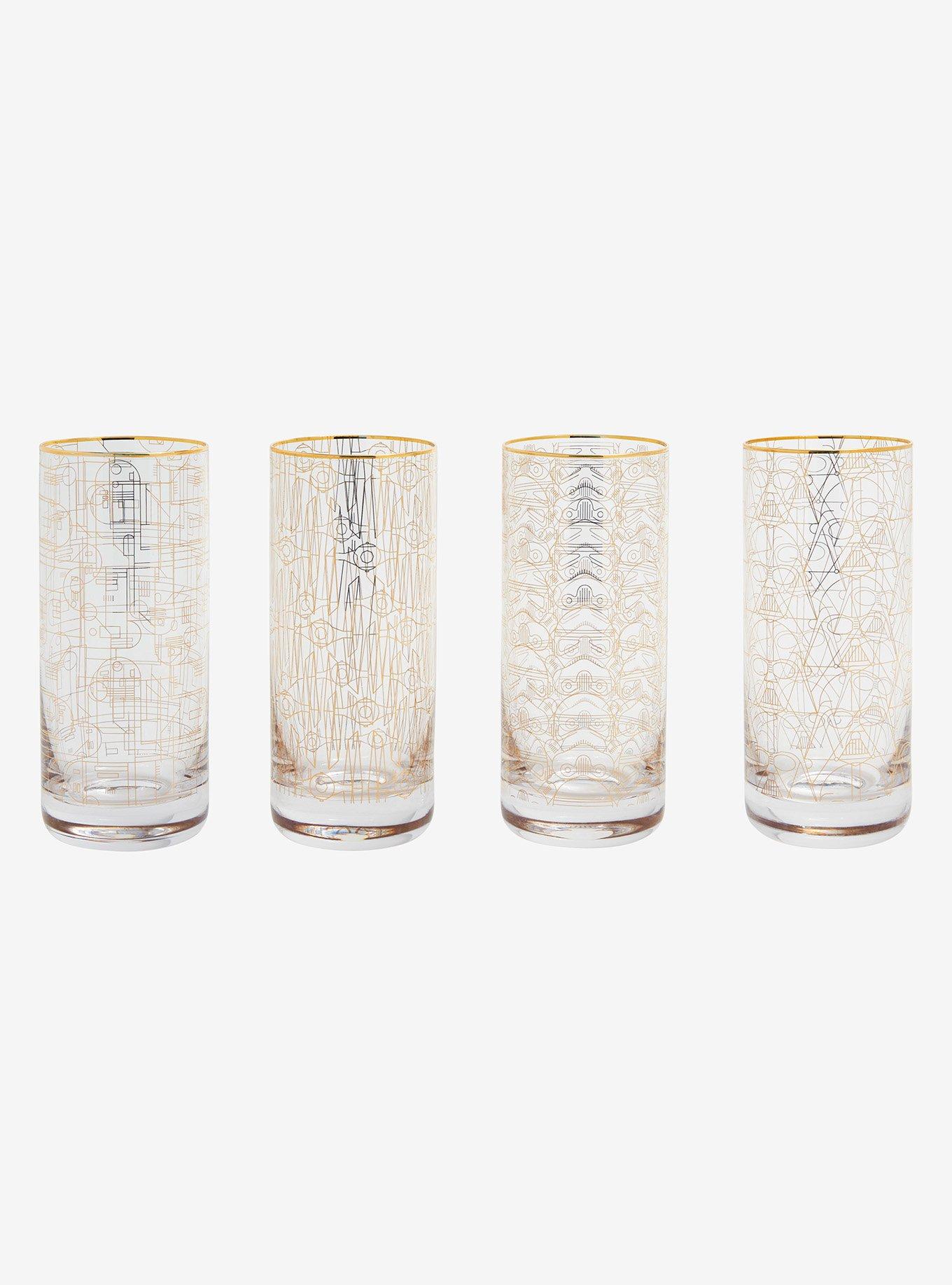 JoyJolt Star Wars Gold Icons Tall Glass Set, , hi-res