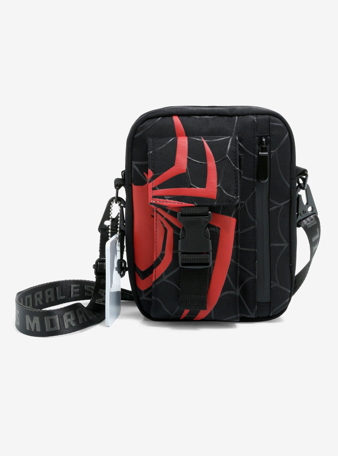 Marvel Spider-Man Miles Morales Black and Red Crossbody Bag - BoxLunch Exclusive