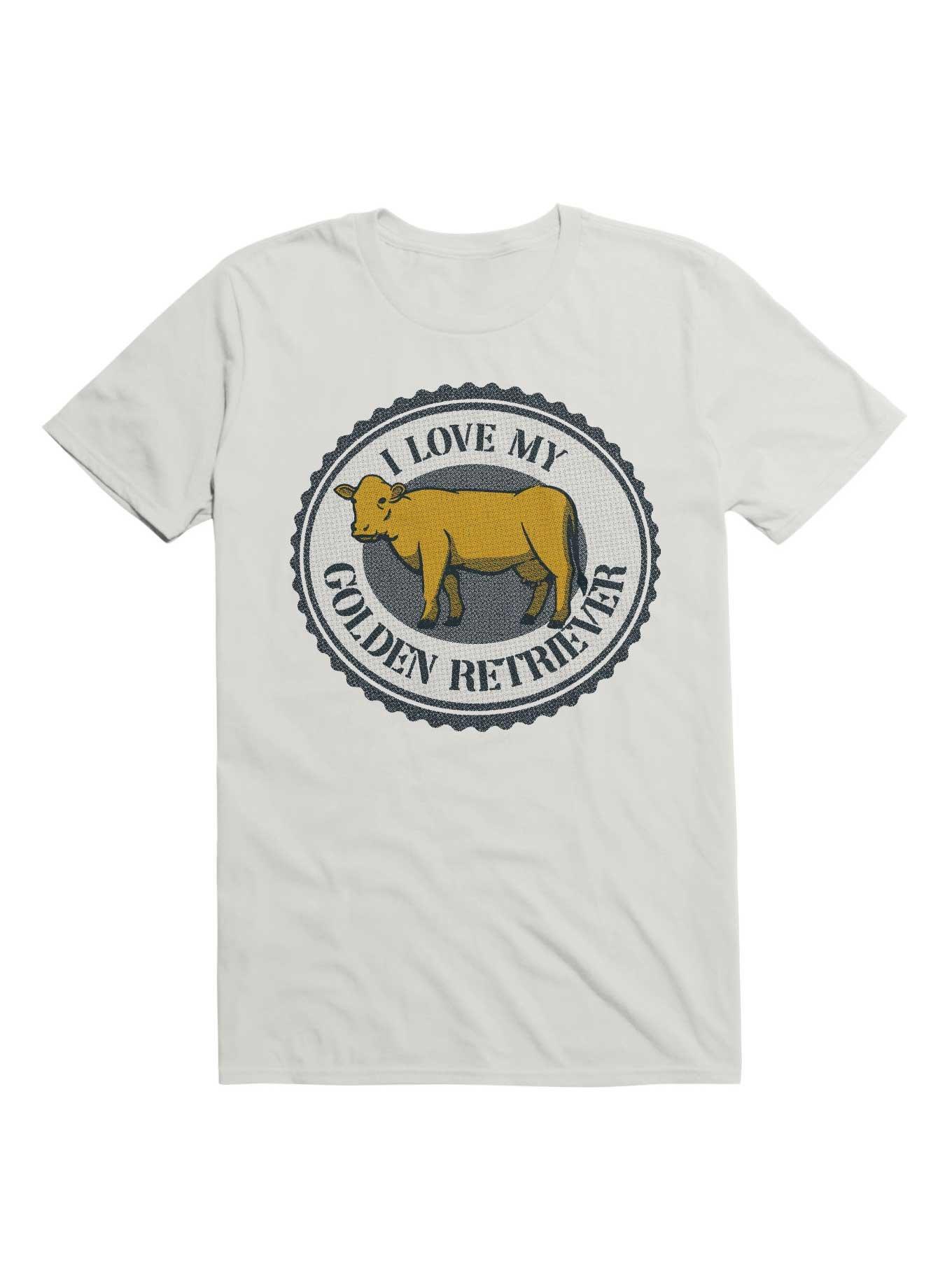 Golden Retriever Cow T-Shirt, WHITE, hi-res