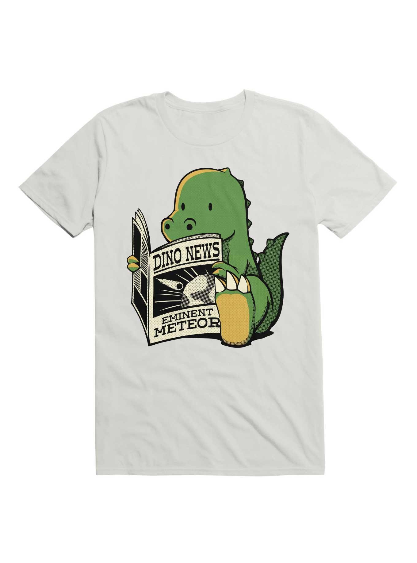 Dinosaur Meteor Jurassic News T-Shirt, WHITE, hi-res