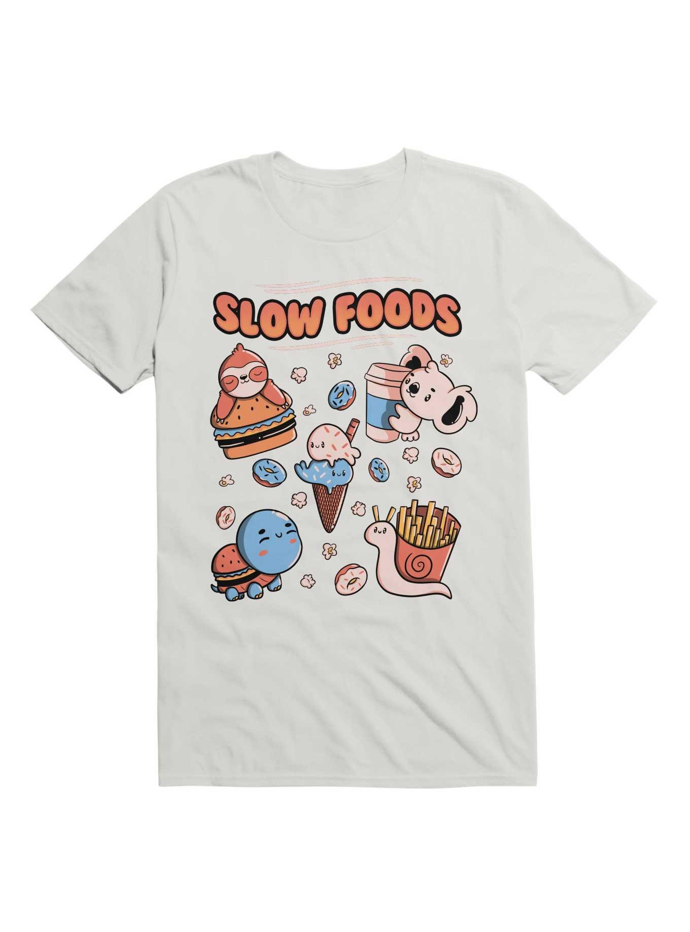 Slow Food Cute Animals Sloth Koala Turtle Snail Fries T-Shirt, , hi-res