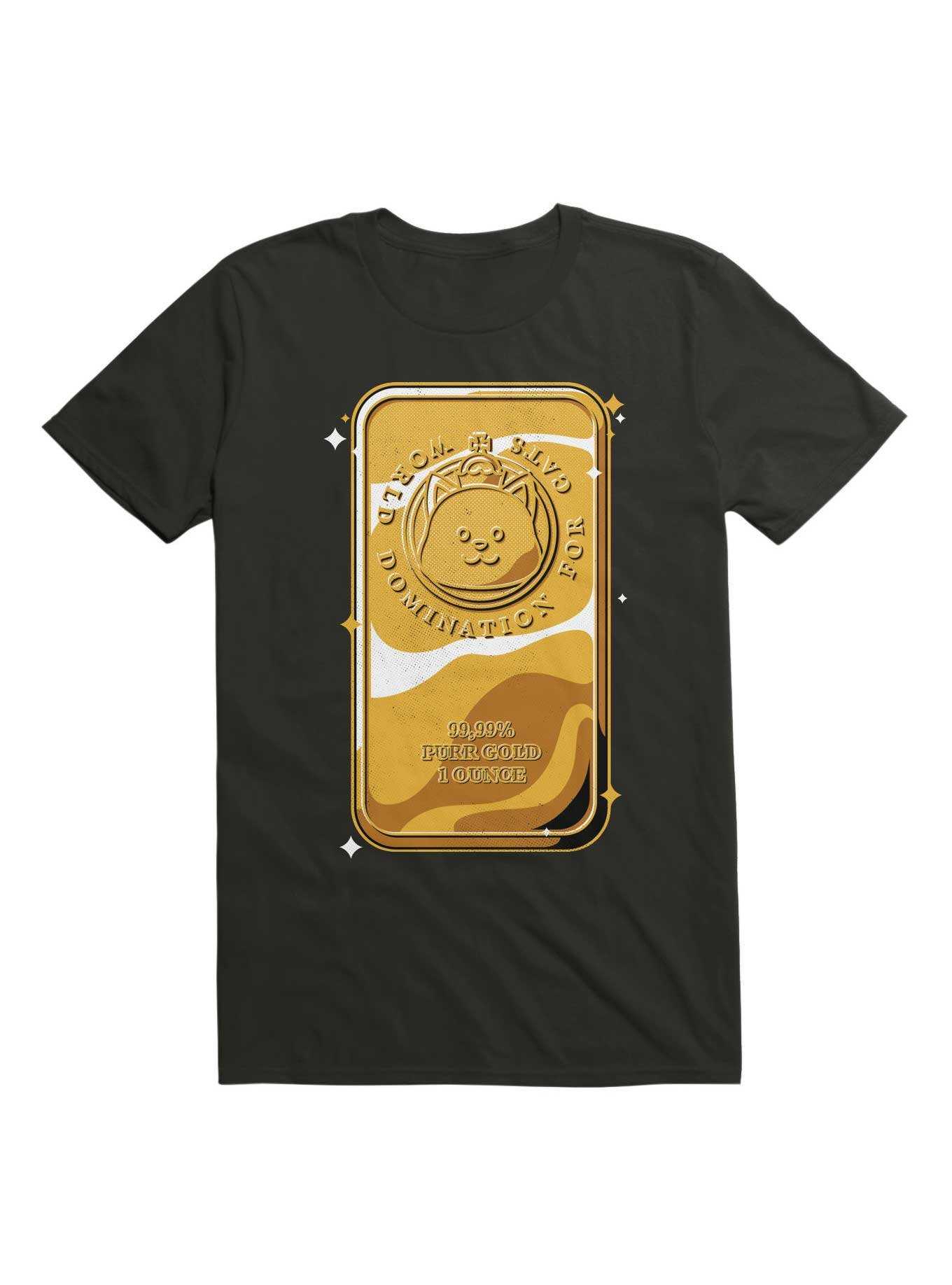 Gold Bar Cat World Domination For Cats T-Shirt, , hi-res