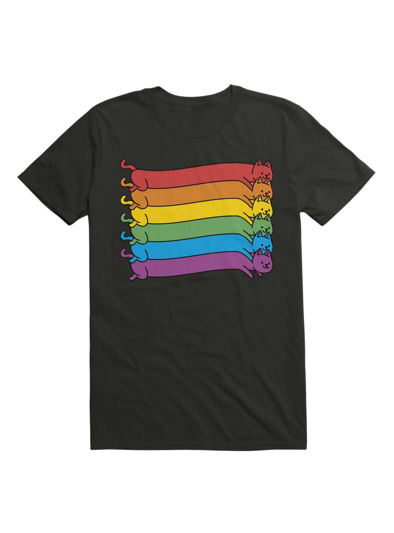 THRDLESS Rainbow Cats Pride Flag T-Shirt