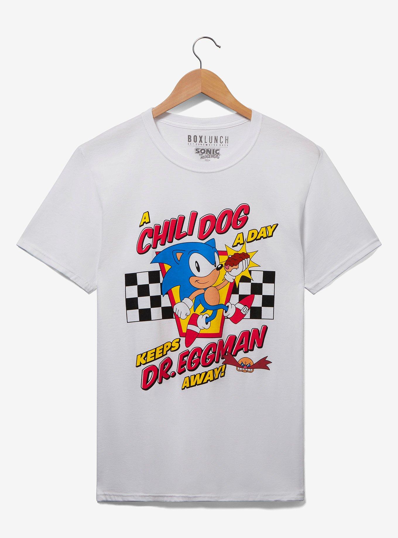 Sonic the Hedgehog Checkered Chili Dog Women's T-Shirt - BoxLunch Exclusive, OFF WHITE, hi-res