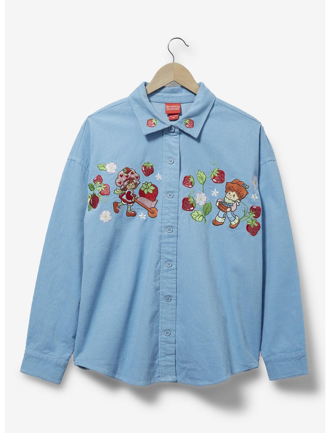 Strawberry Shortcake Embroidered Shacket - BoxLunch Exclusive, DENIM, hi-res