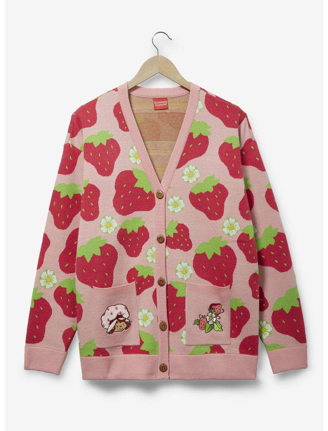 Strawberry Shortcake Allover Strawberry Print Women's Cardigan - BoxLunch Exclusive, LIGHT PINK, hi-res