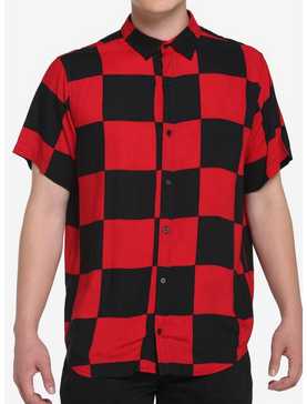 Black & Red Checkered Woven Button-Up, , hi-res