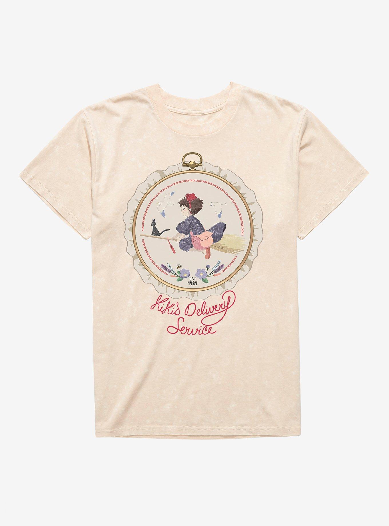 Studio Ghibli Kiki's Delivery Service Sewing Patch Mineral Wash T-Shirt, NATURAL MINERAL WASH, hi-res