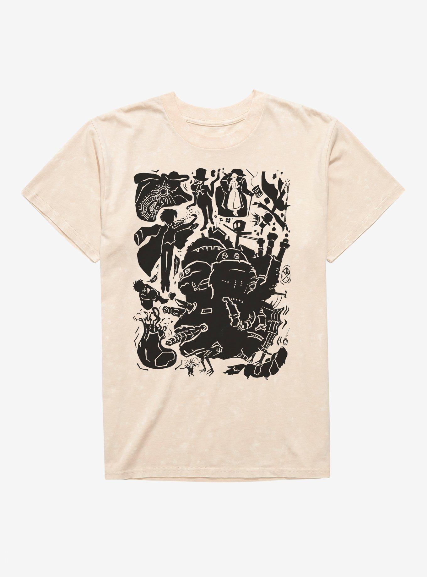 Studio Ghibli Howl's Moving Castle Icons Mineral Wash T-Shirt ...