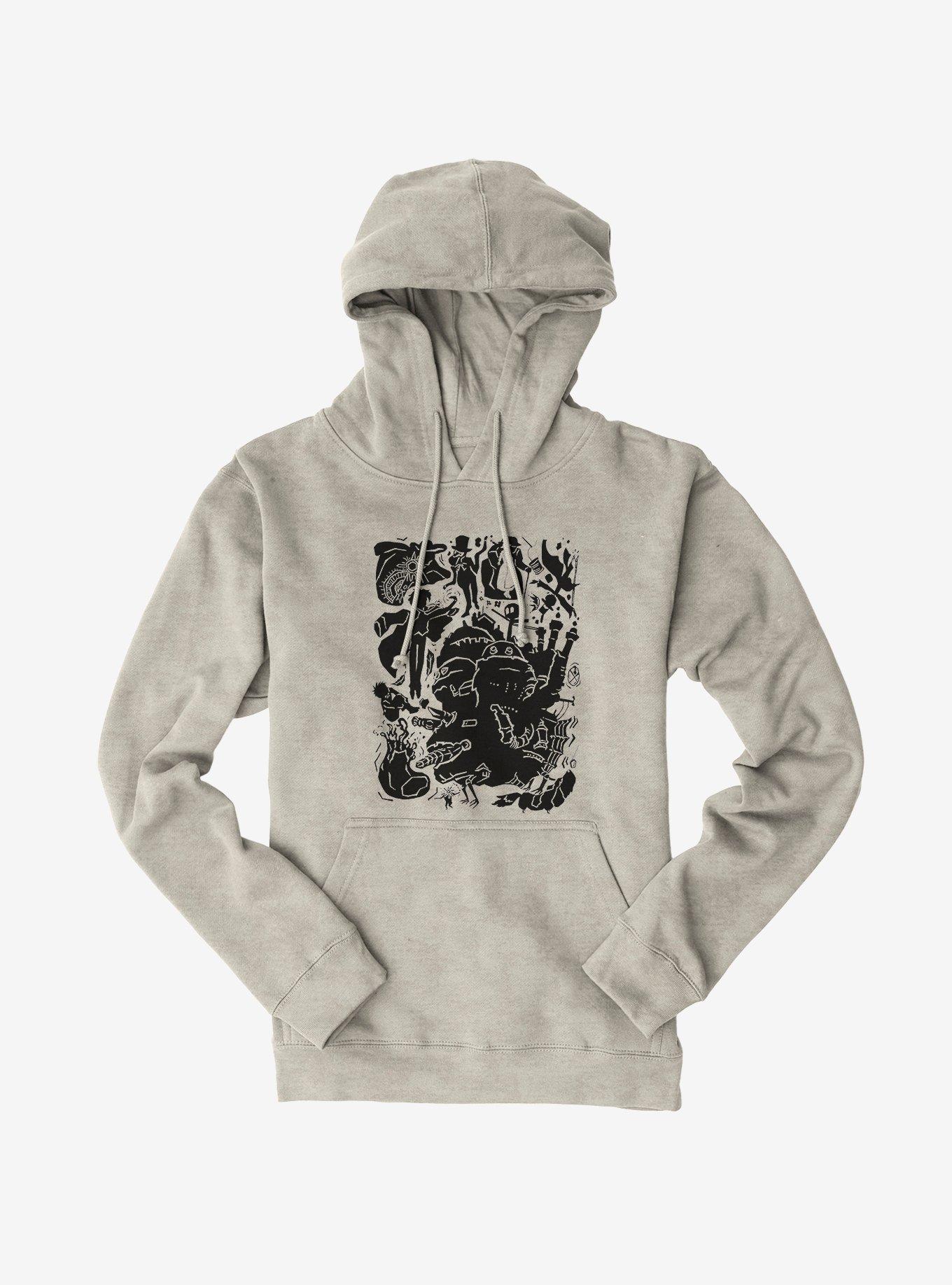 Studio Ghibli Howl's Moving Castle Icons Hoodie, OATMEAL HEATHER, hi-res