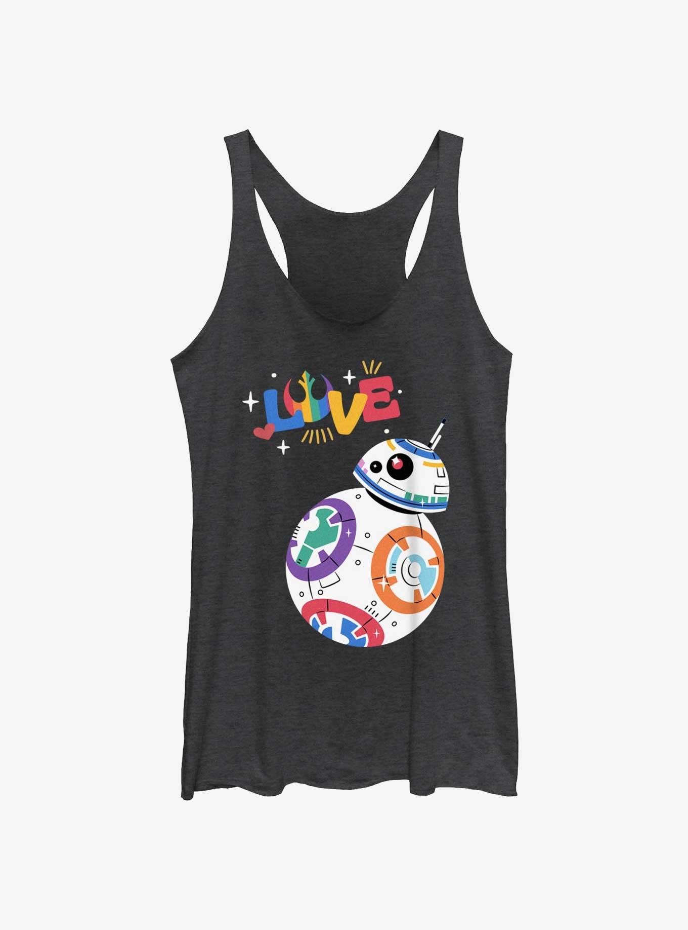 Star Wars Love Rebel BB8 Pride Tank Top, BLK HTR, hi-res