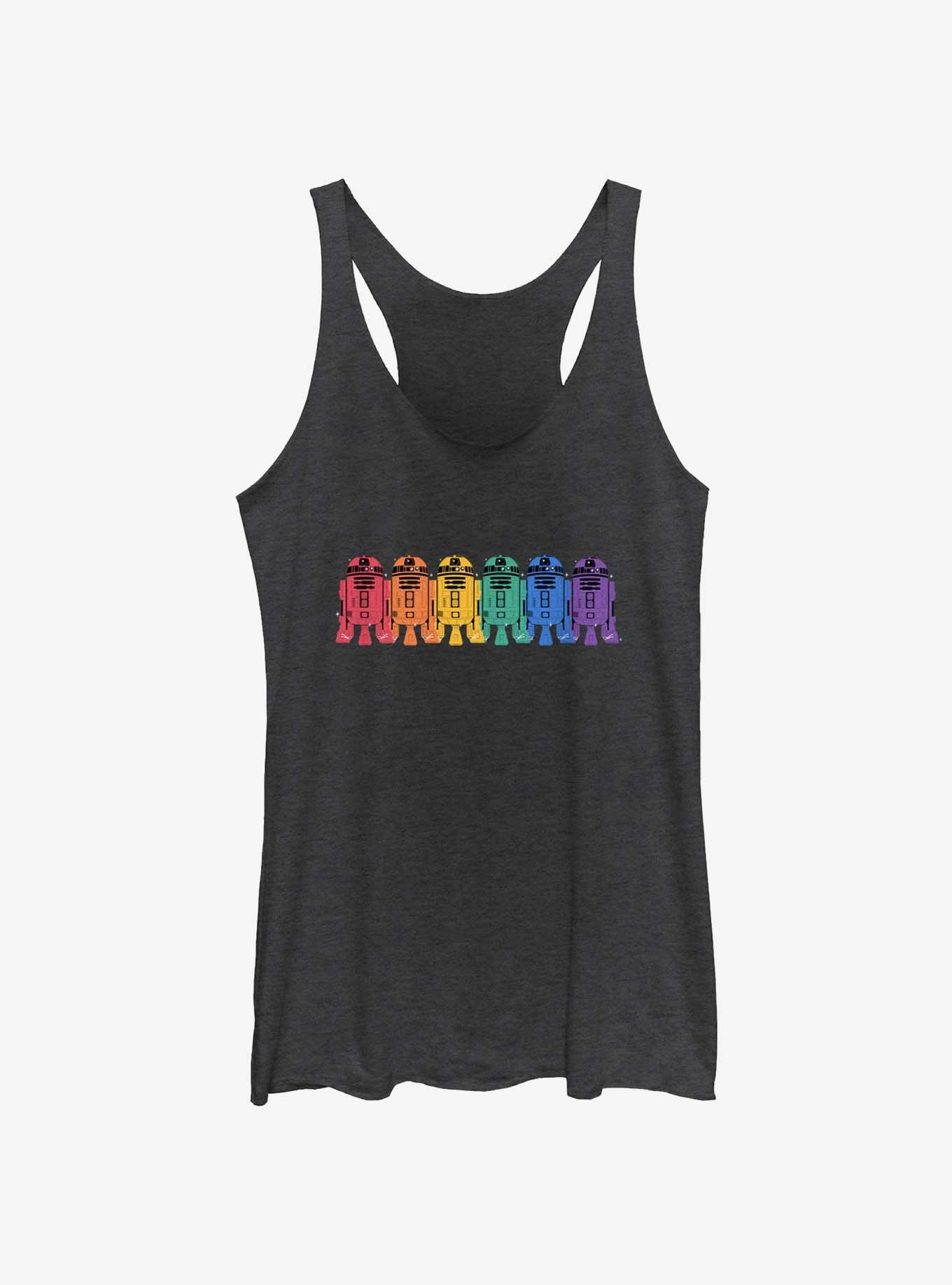 Star Wars R2D2 Overlap Rainbow Pride Tank Top, BLK HTR, hi-res