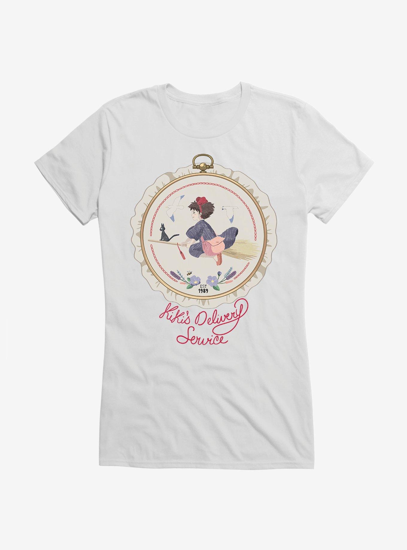 Studio Ghibli Kiki's Delivery Service Sewing Patch Girls T-Shirt, WHITE, hi-res