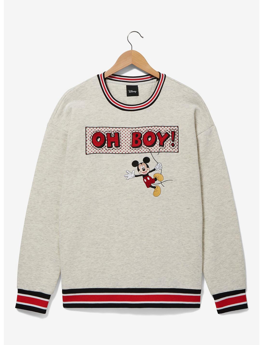 Disney Mickey Mouse Oh Boy Crewneck - BoxLunch Exclusive, HEATHER, hi-res