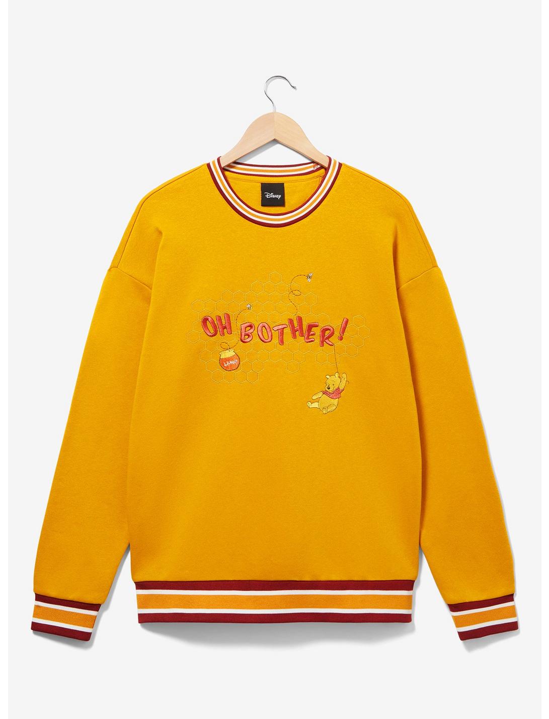 Disney Winnie the Pooh Oh Bother Honeycomb Crewneck - BoxLunch Exclusive, MUSTARD, hi-res