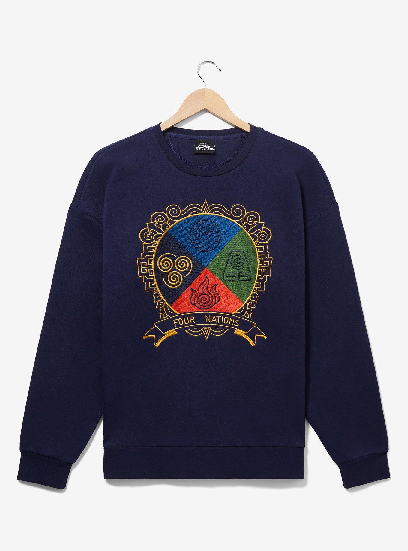 Avatar: The Last Airbender Four Nations Symbol Crewneck, NAVY, hi-res