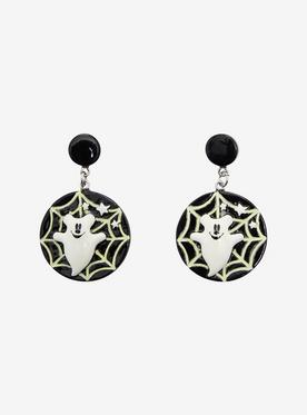 Disney Mickey Mouse Ghost Spiderweb Glow-in-the-Dark Earrings - BoxLunch Exclusive