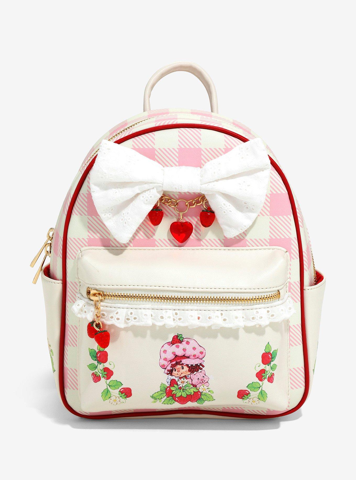 Strawberry Shortcake Gingham Bow Mini Backpack — BoxLunch Exclusive, , hi-res