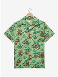 Opposuits Nintendo Donkey Kong & Diddy Kong Allover Print Woven Button-Up - BoxLunch Exclusive, GREEN, hi-res