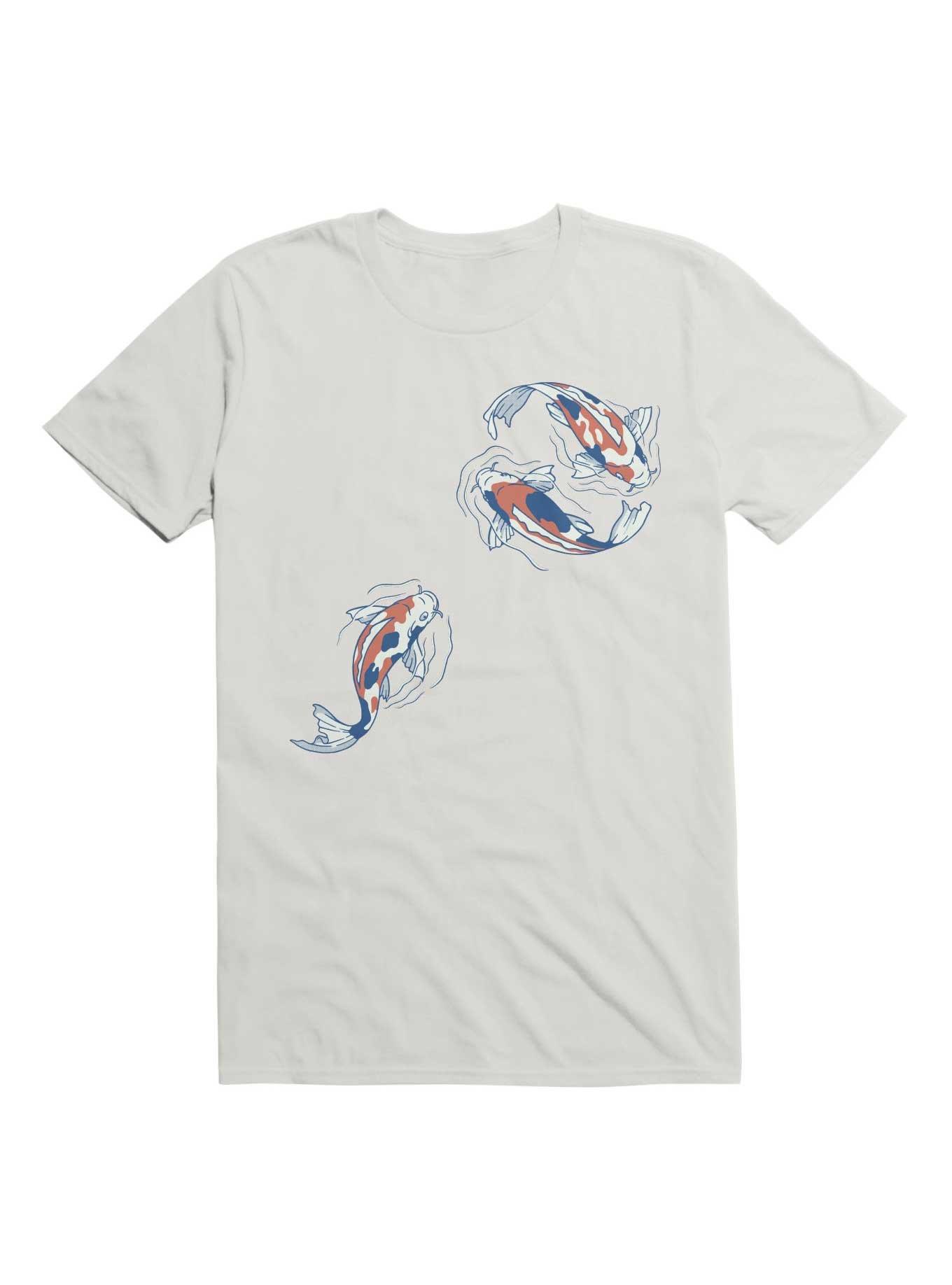 Koi Lake Traditional Japanese T-Shirt, WHITE, hi-res