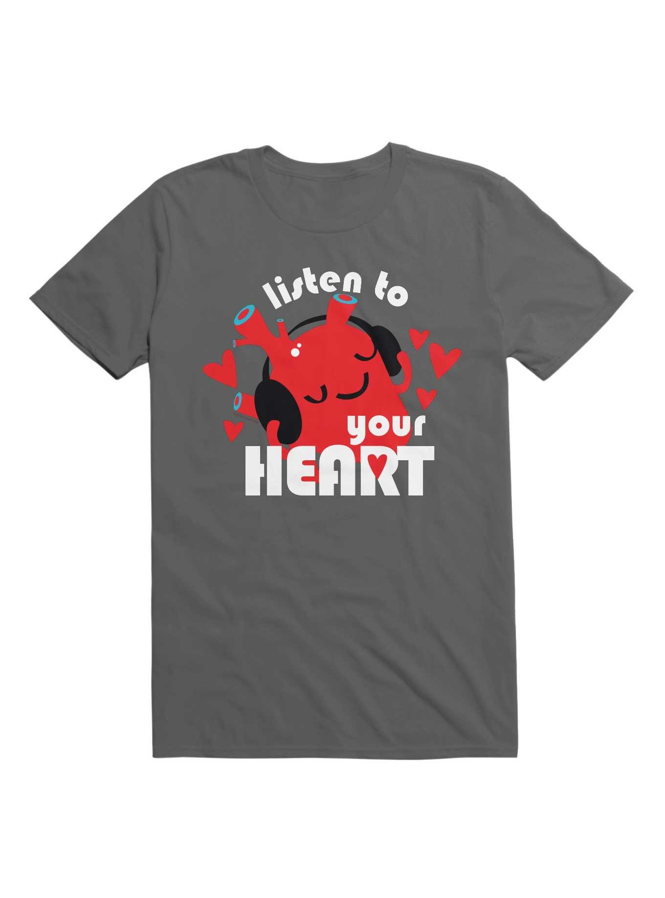 Listen to Your Heart - Cute Anatomical Heart for Surgery Disease Cardiology T-Shirt, , hi-res