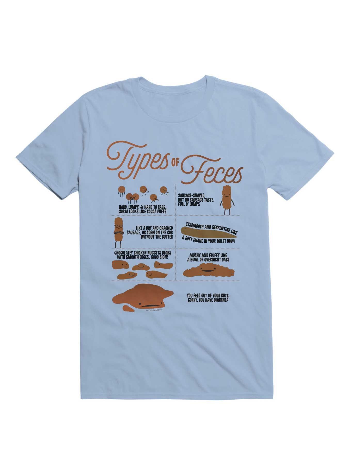 THRDLESS Types of Feces Poop Chart - Funny Stool Graphic T-Shirt