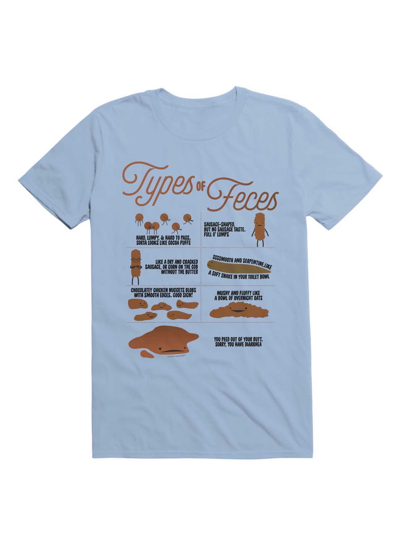 Types of Feces Poop Chart - Funny Stool Graphic T-Shirt, , hi-res