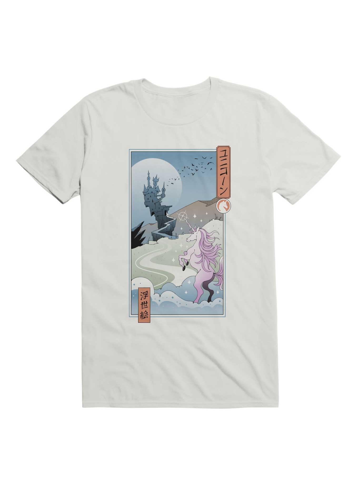 Unicorn Ukiyo-e T-Shirt, WHITE, hi-res
