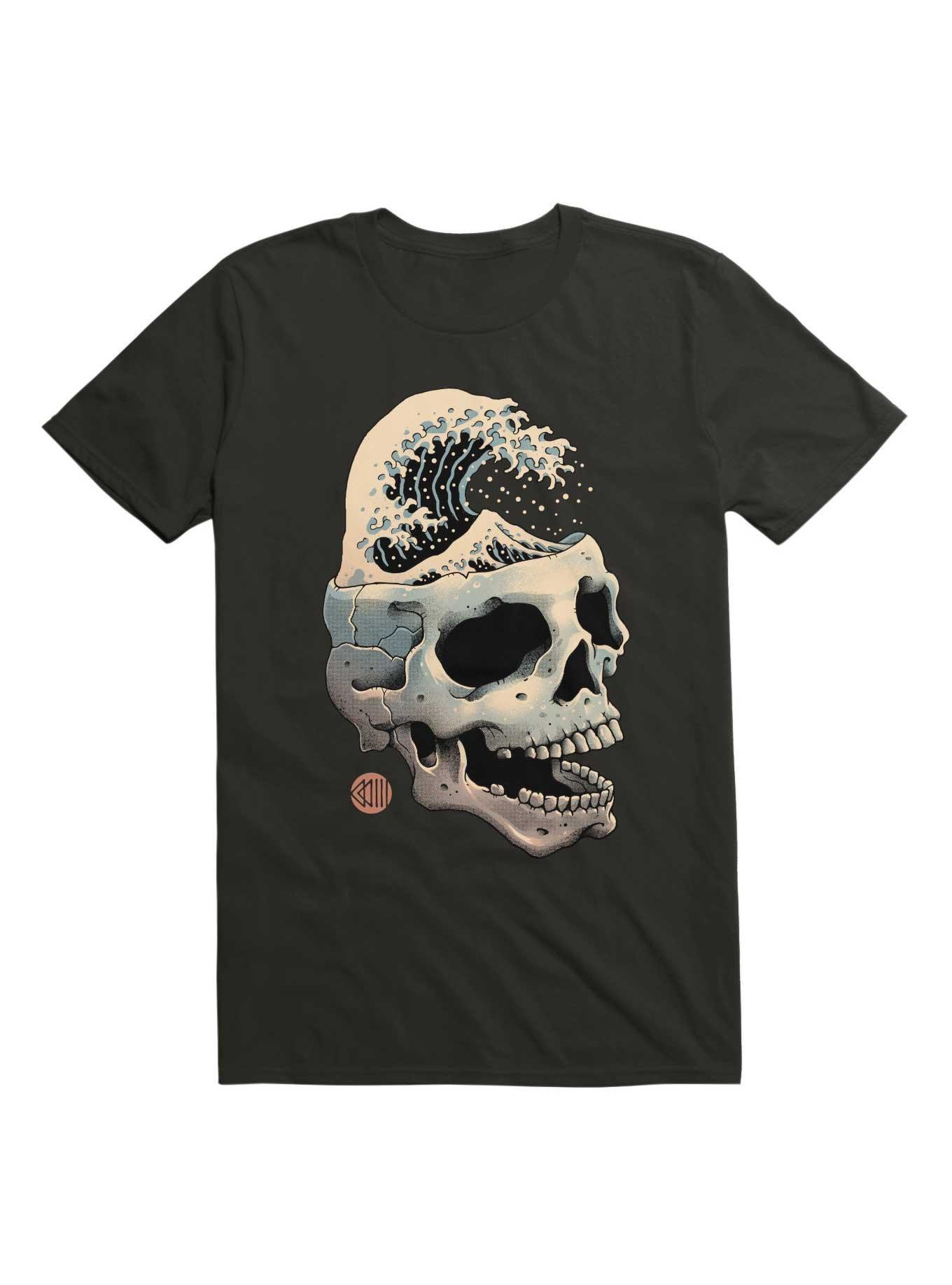 Skull Wave T-Shirt, BLACK, hi-res