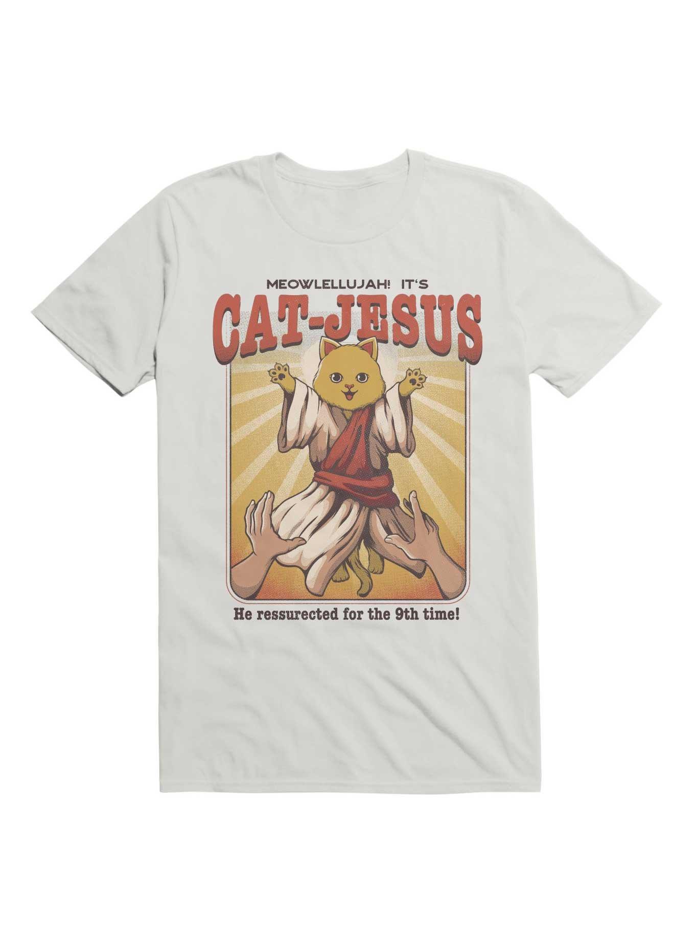 Meowlellujah! It's CatJesus T-Shirt, WHITE, hi-res