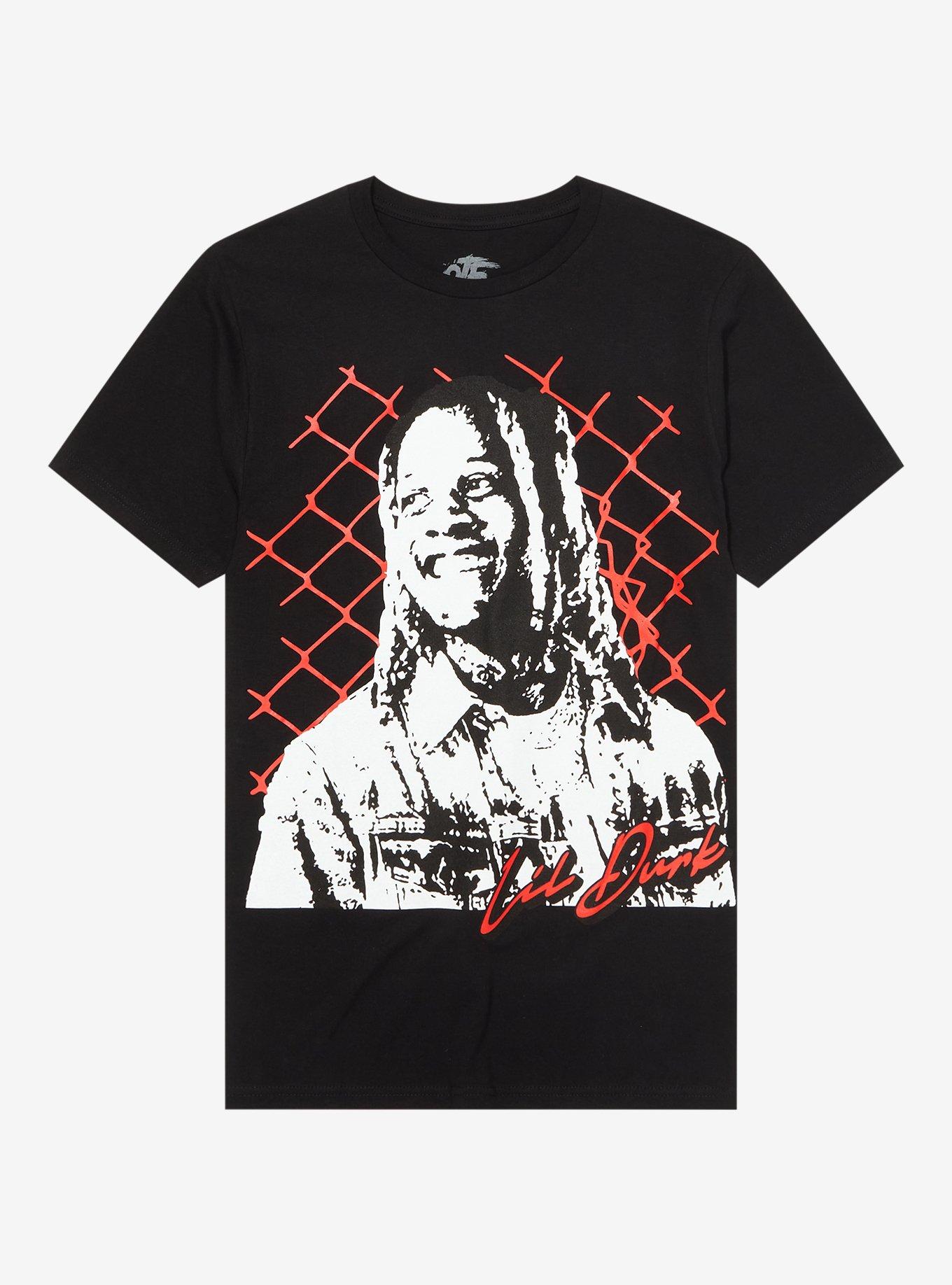 Lil Durk Fence Portrait Boyfriend Fit Girls T-Shirt, BLACK, hi-res