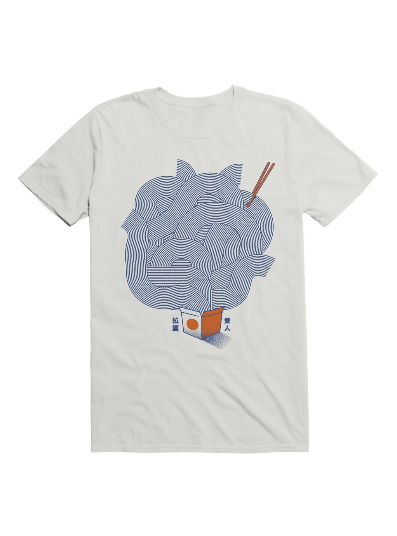 Noodles Minimalist Lines Japanese Food T-Shirt, , hi-res