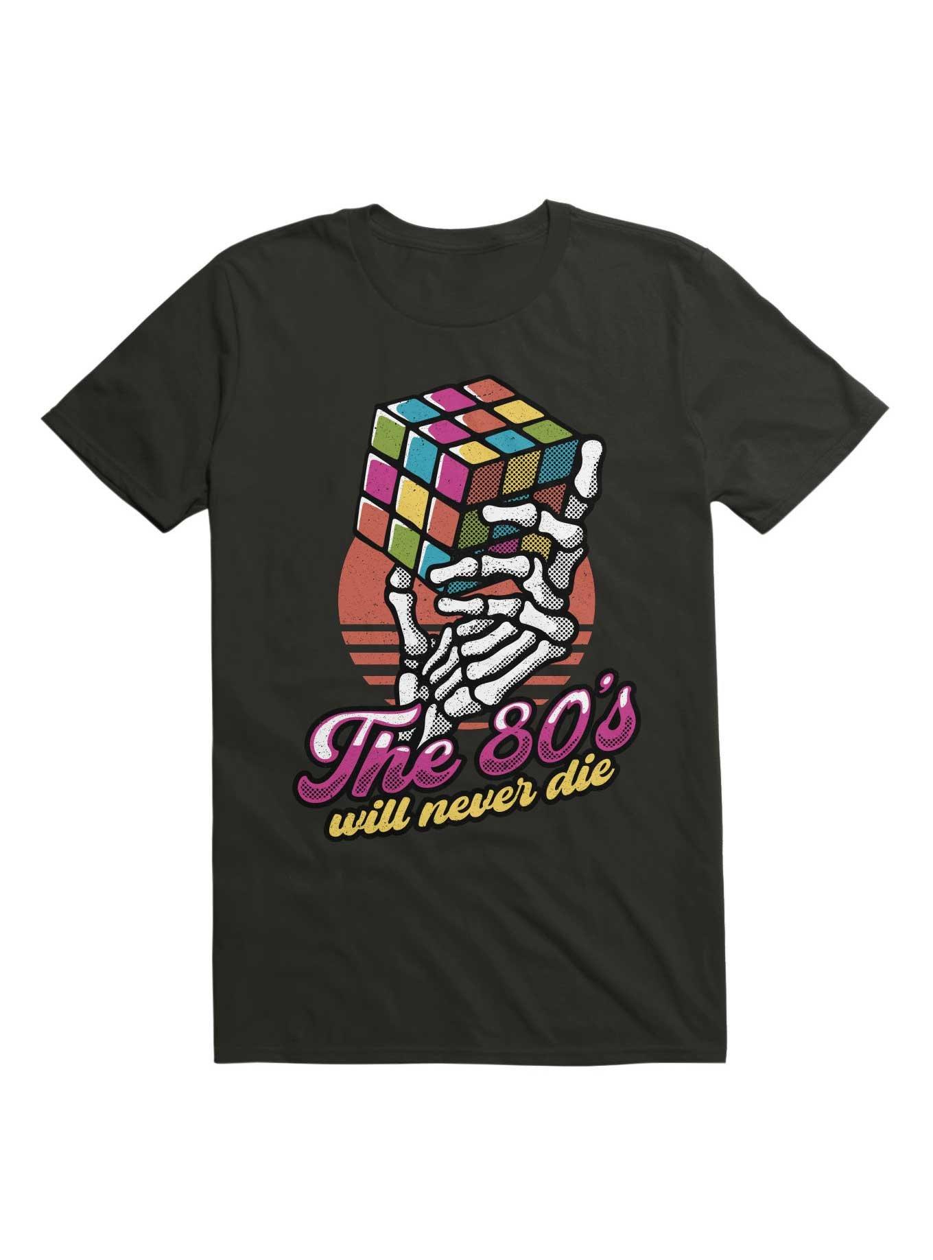 80s Will Never Die Skeleton Cube Vintage T-Shirt, , hi-res